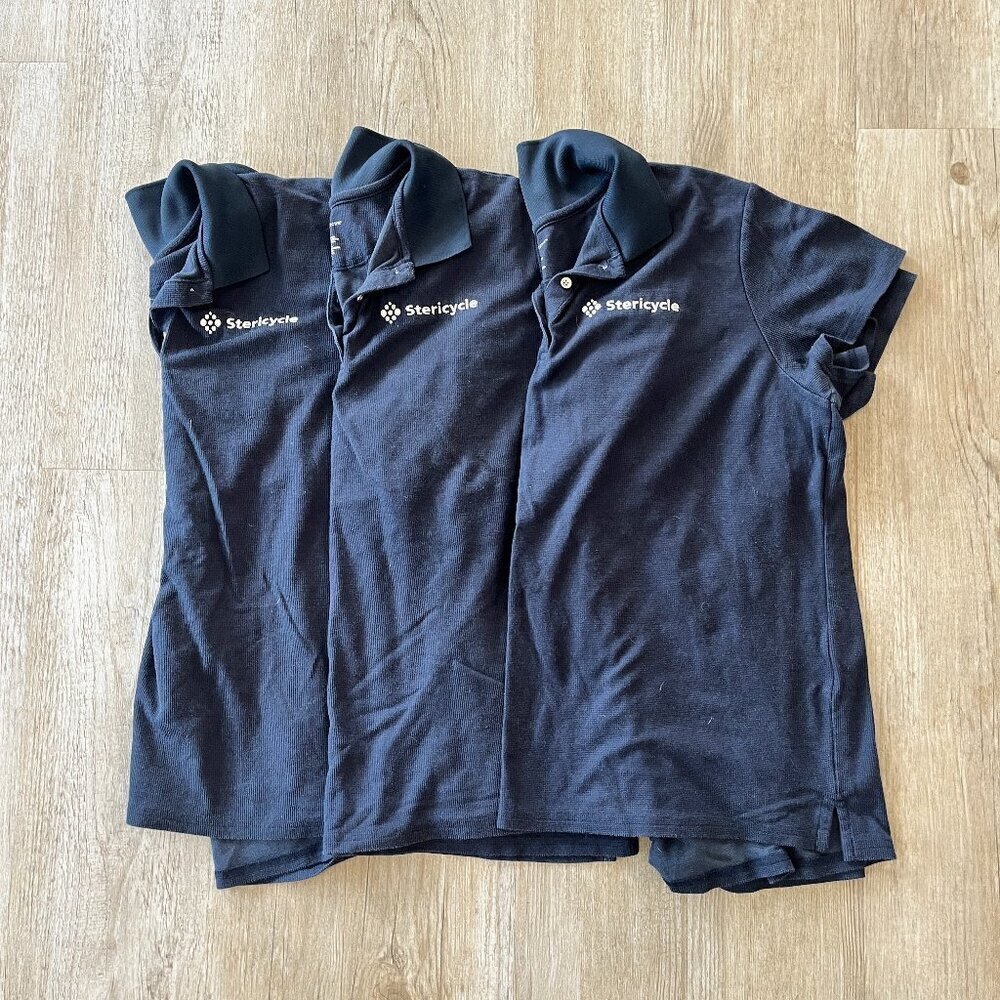 Unisex Bundle of 3 Cintas Blue Polos "Stericycle" - XL